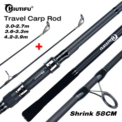 BIUTIFU caña de carpa 7 secciones fibra carbono viaje 60-150m