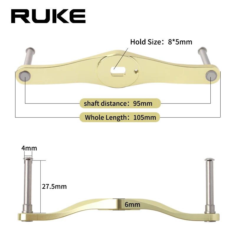 Mango de carrete RUKE 105mm – Aluminum para pesca - imagen 4