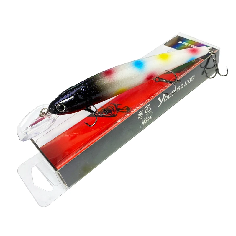 Wobbler Minnow flotante para lucio delgado con anzuelos largo - imagen 5