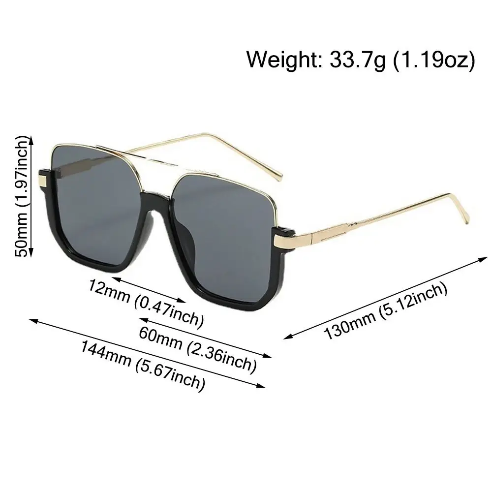 Gafas de sol pesca Vintage cuadradas montura media metal UV400 unisex - imagen 2