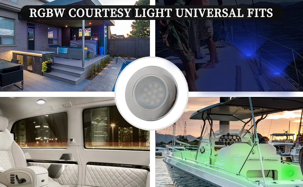 Cambio de color RGBW en luz de cortesía para barco