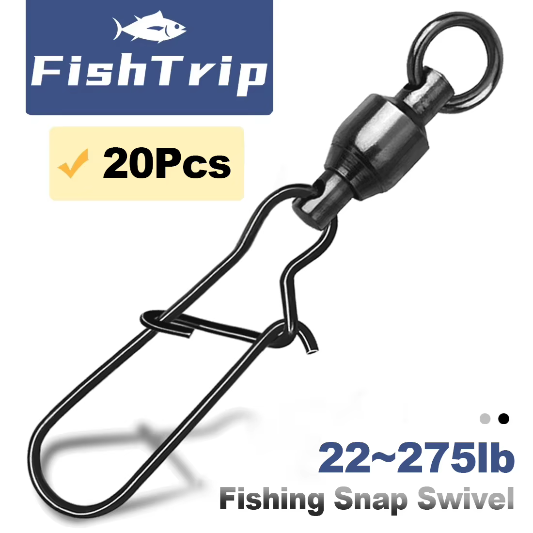 FishTrip Snap giratorio acero inoxidable revestido en níquel negro - imagen 2