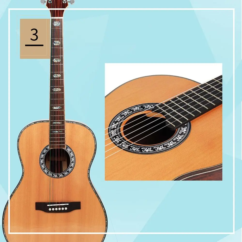 Adhesivo decorativo para boca de guitarra acústica clásica - imagen 4