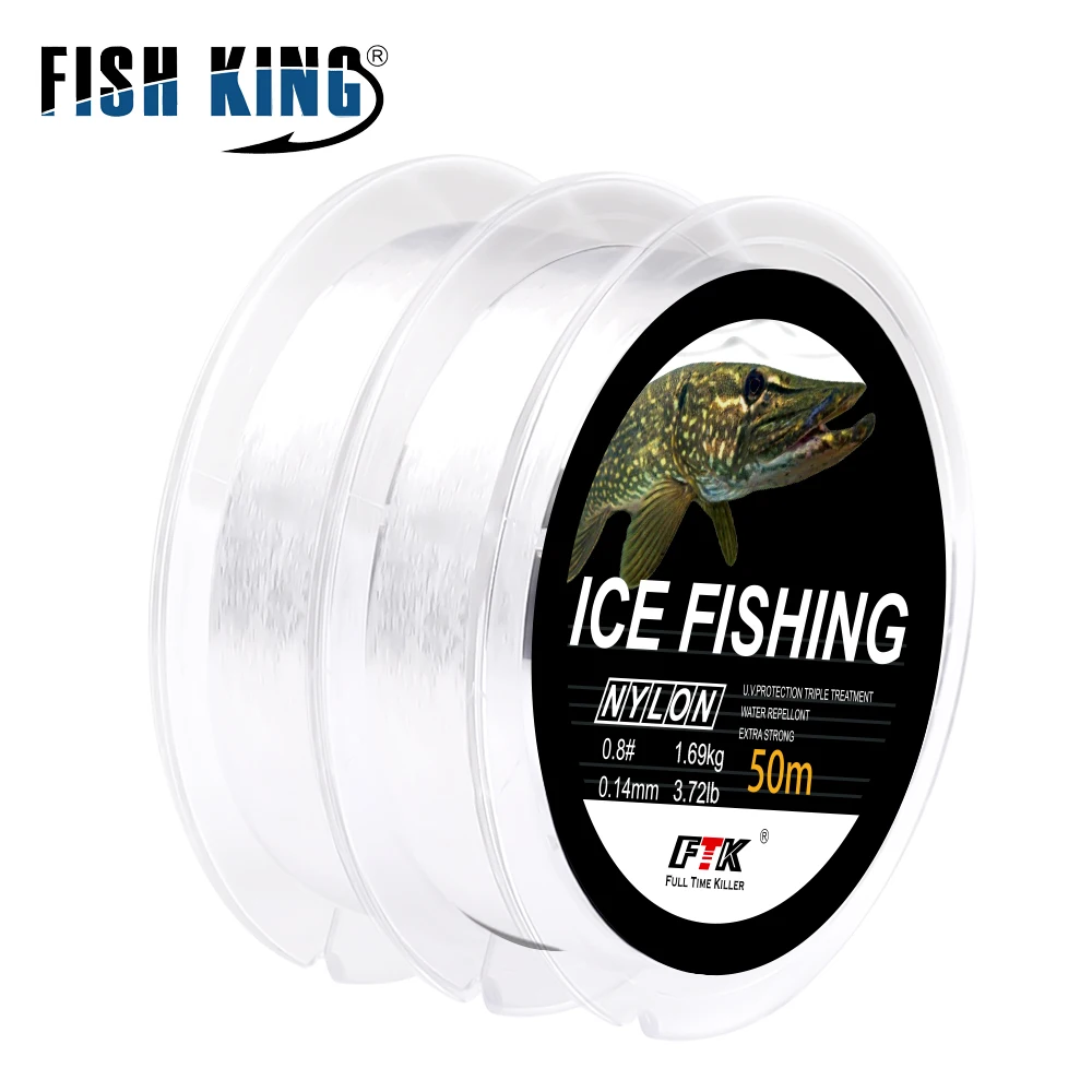 FISH KING Sedal de hielo en nailon 0,14–0,35 mm Transparente para pesca