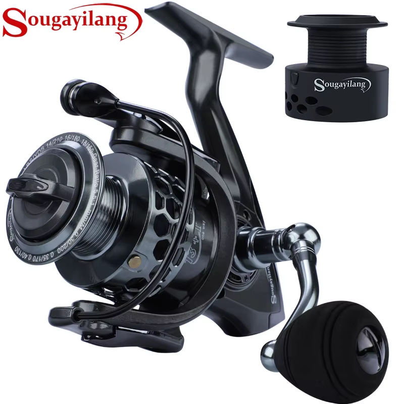 Sougayilang Carrete Giratorio Aluminio – Arrastre potente para pesca - imagen 4