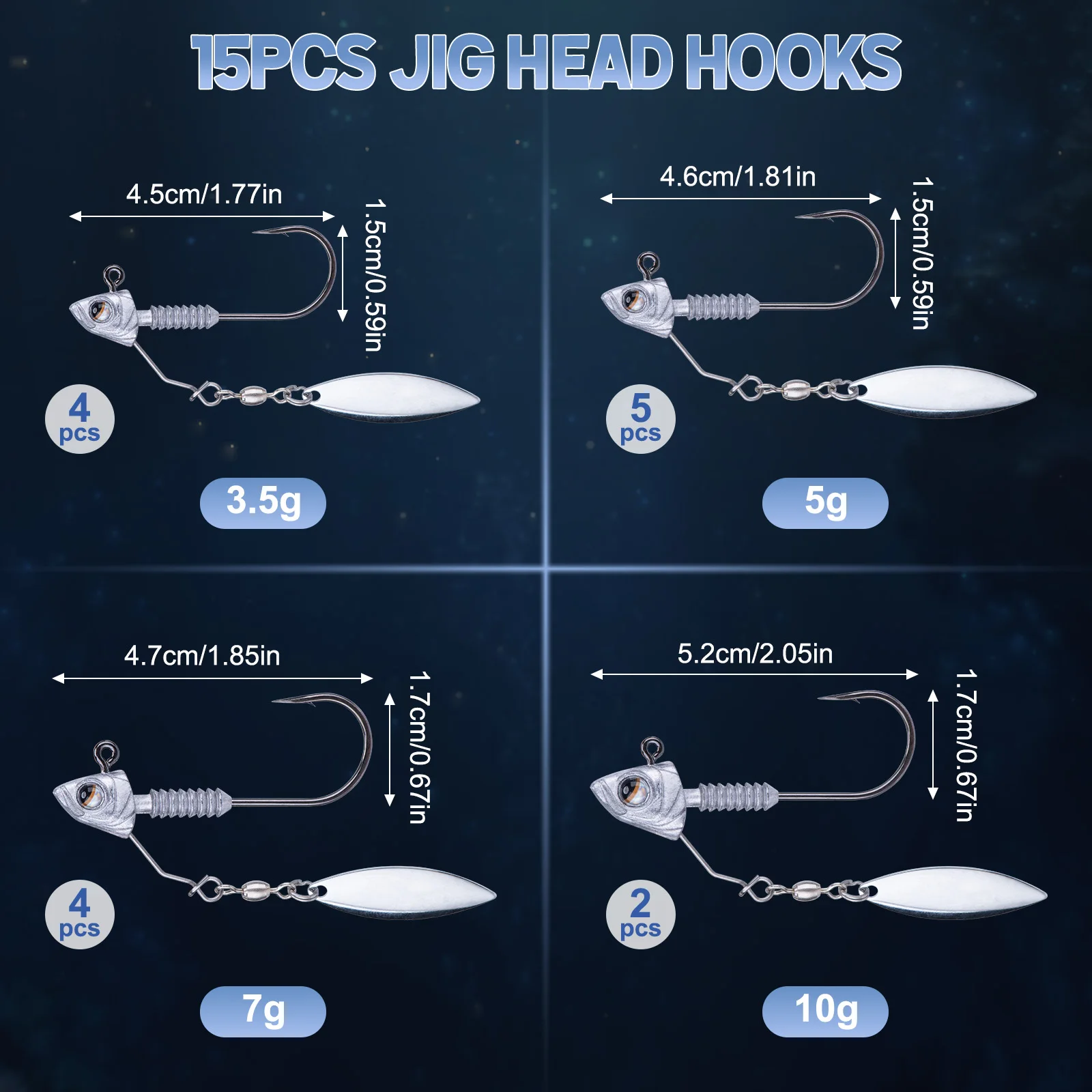 Anzuelos Jig Head Goture con Girador – Vinilo Lubina - imagen 4