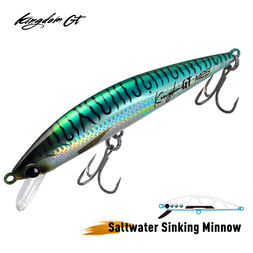 Señuelo Minnow Kingdom de Hundimiento Rápido para Agua Salada - imagen 4