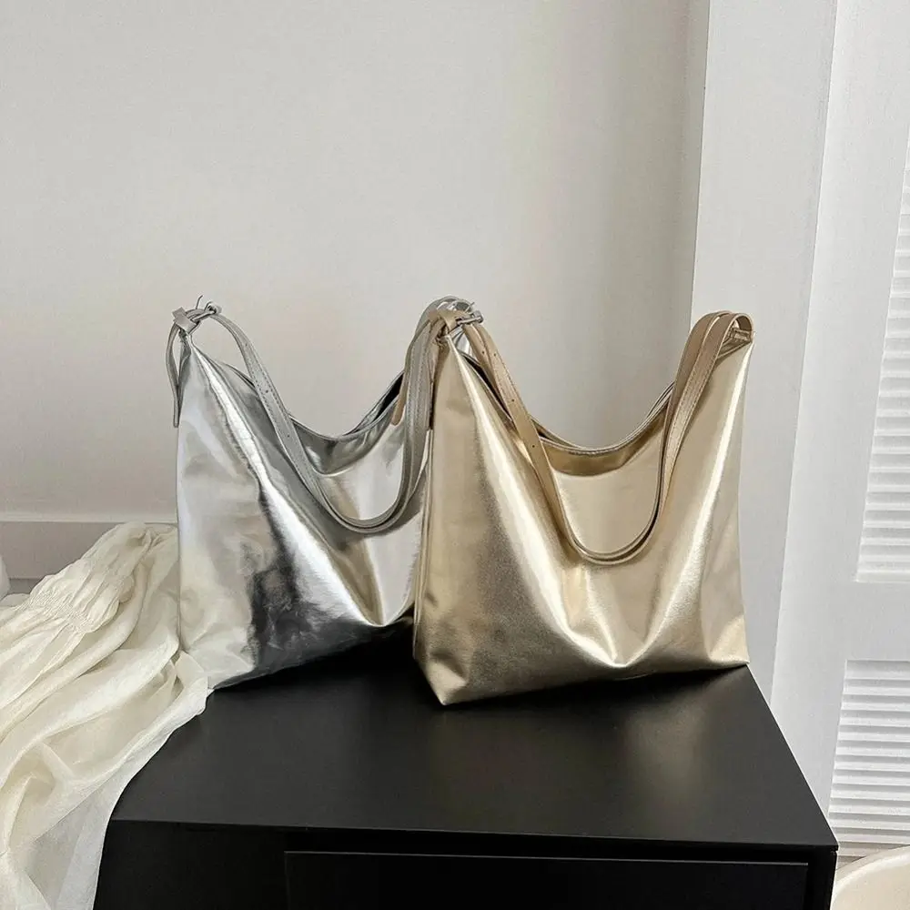 Bolsa de mano gran capacidad plateada y dorada de moda para mujer - imagen 3