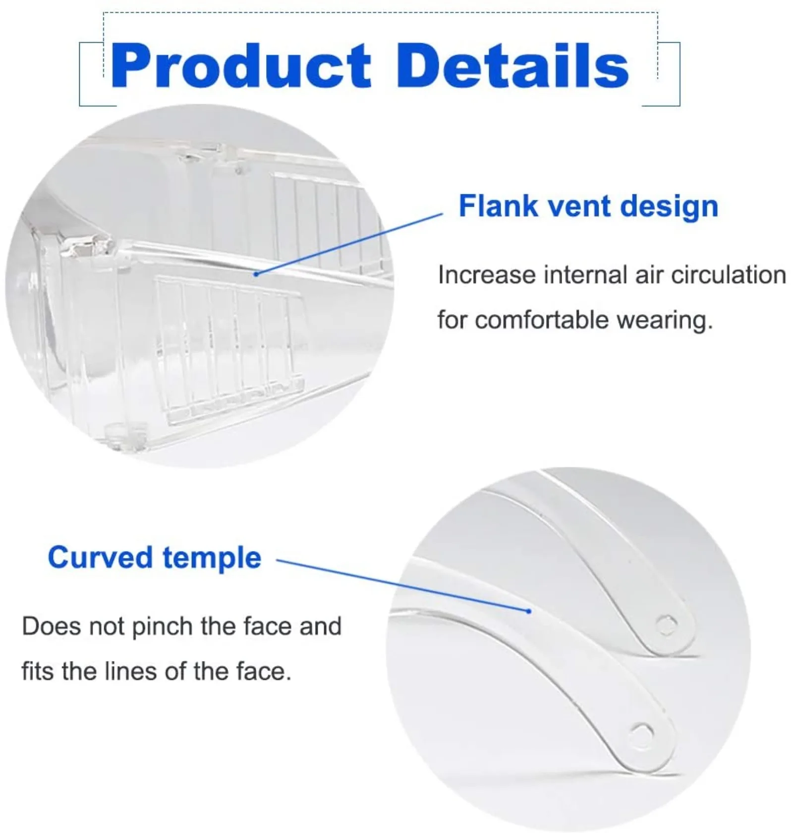 Gafas de seguridad antivaho y antisalpicaduras con ventilación lateral