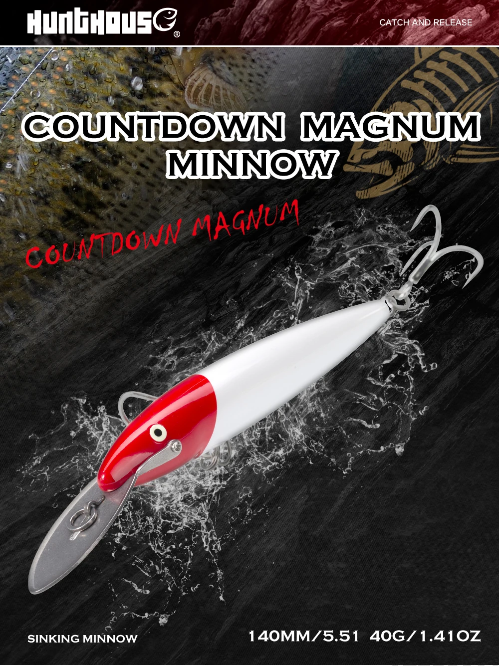 Señuelo minnow hundible de 140 mm