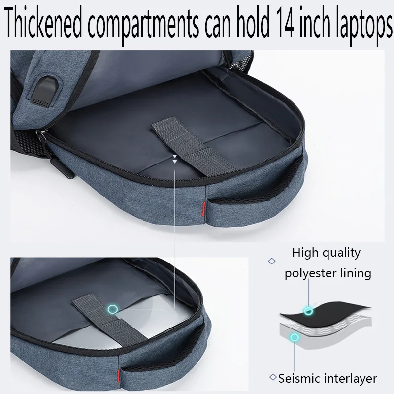 Lawaia Mochila impermeable con puerto USB para portátil 14″