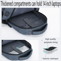 Lawaia Mochila impermeable con puerto USB para portátil 14″