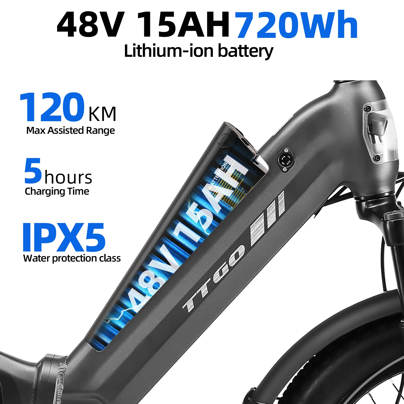Bicicleta eléctrica plegable para adultos con freno hidráulico - imagen 5