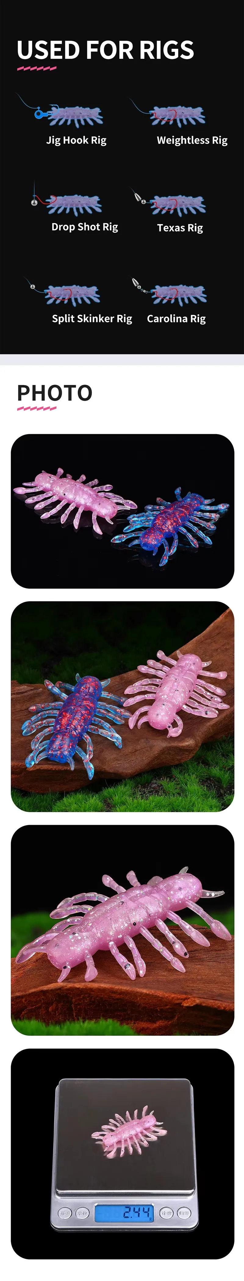 Pack de 5 señuelos WEIHE en diferentes colores