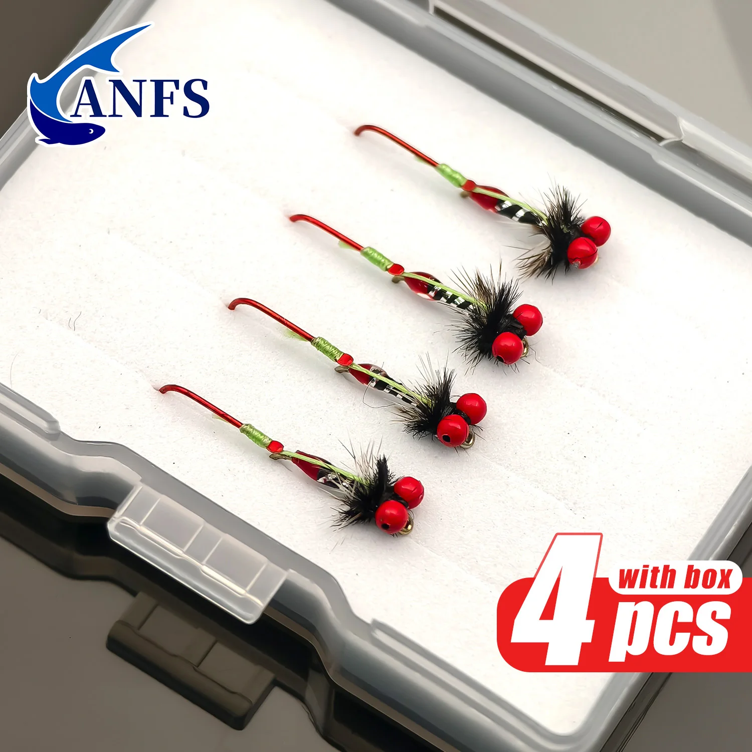 Set de 4 moscas para rotar durante la pesca