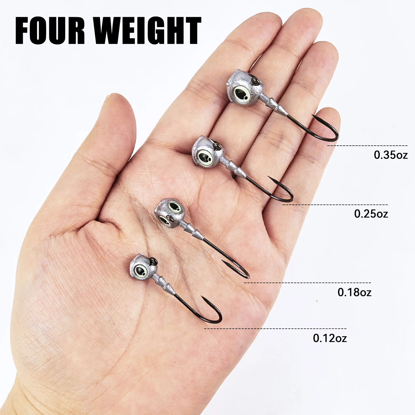 FREE FISHER Jig Head con ojo 3D luminoso para Texas y swimbaits - imagen 4