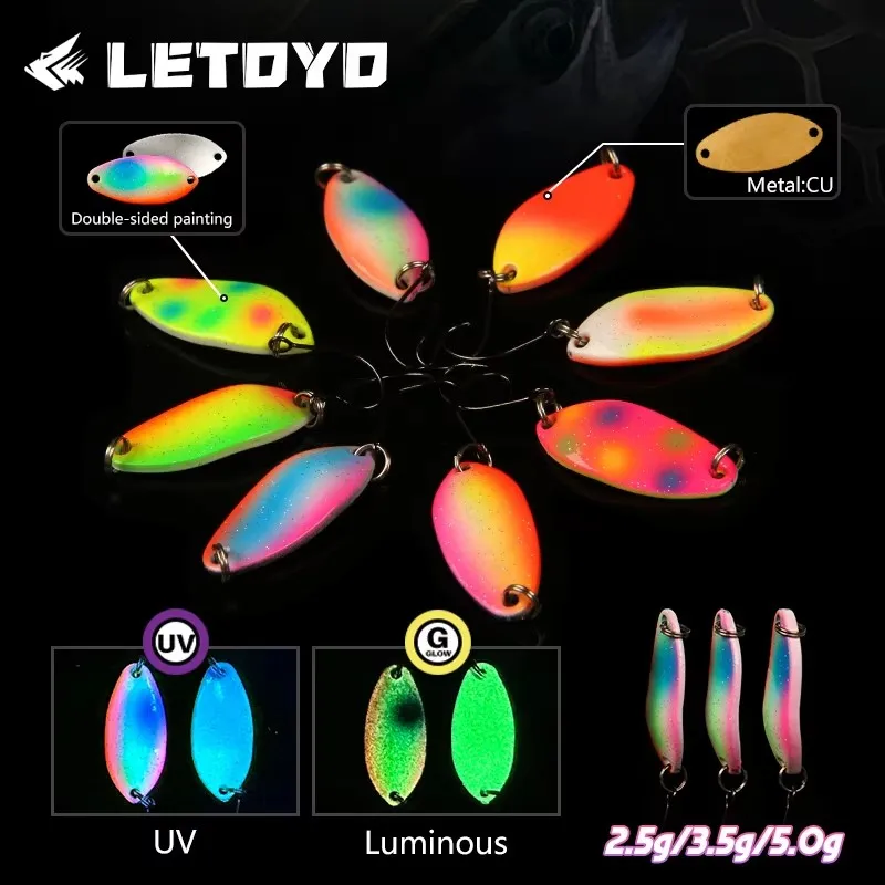 LETOYO Spinner UV Cuchara de cobre para Trucha - imagen 2
