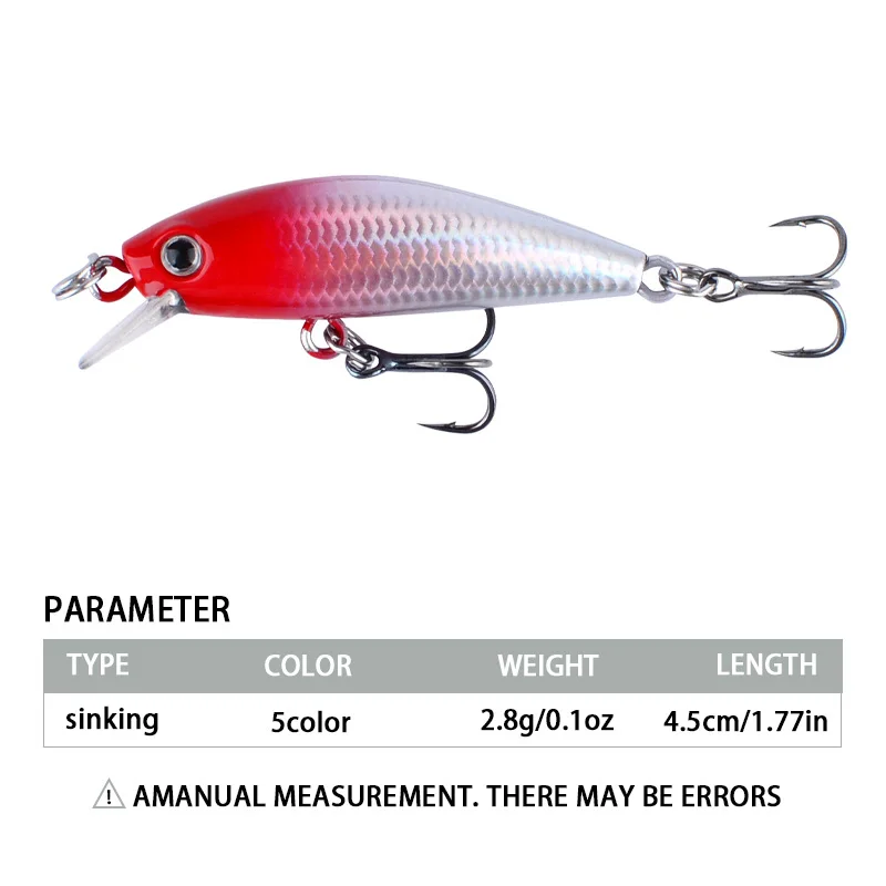 Micro Minnow Wobbler largo alcance hundimiento rápido trucha y lubina - imagen 4