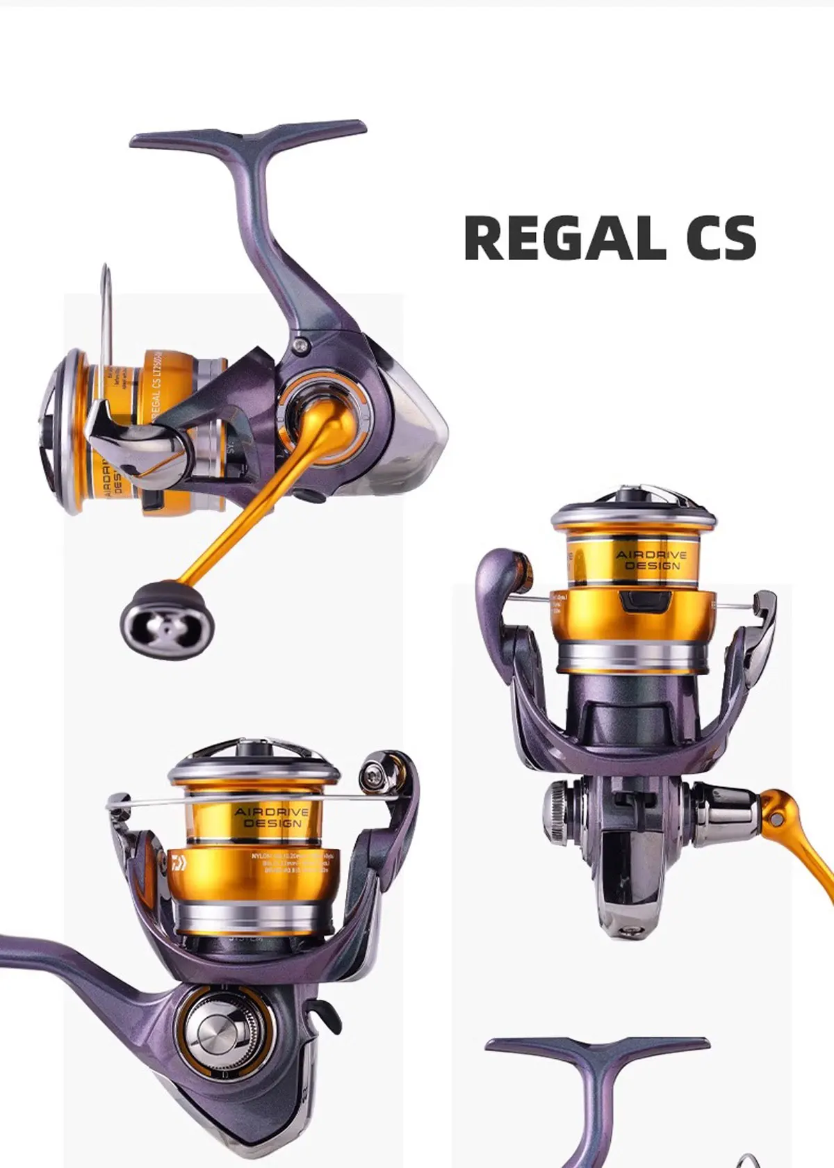 Vista frontal del carrete DAIWA REGAL CS LT