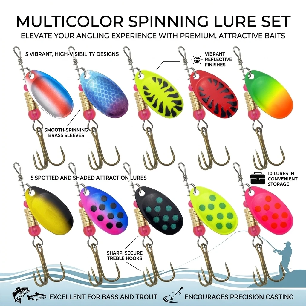 Spinnerbait multicolor con acabado plateado