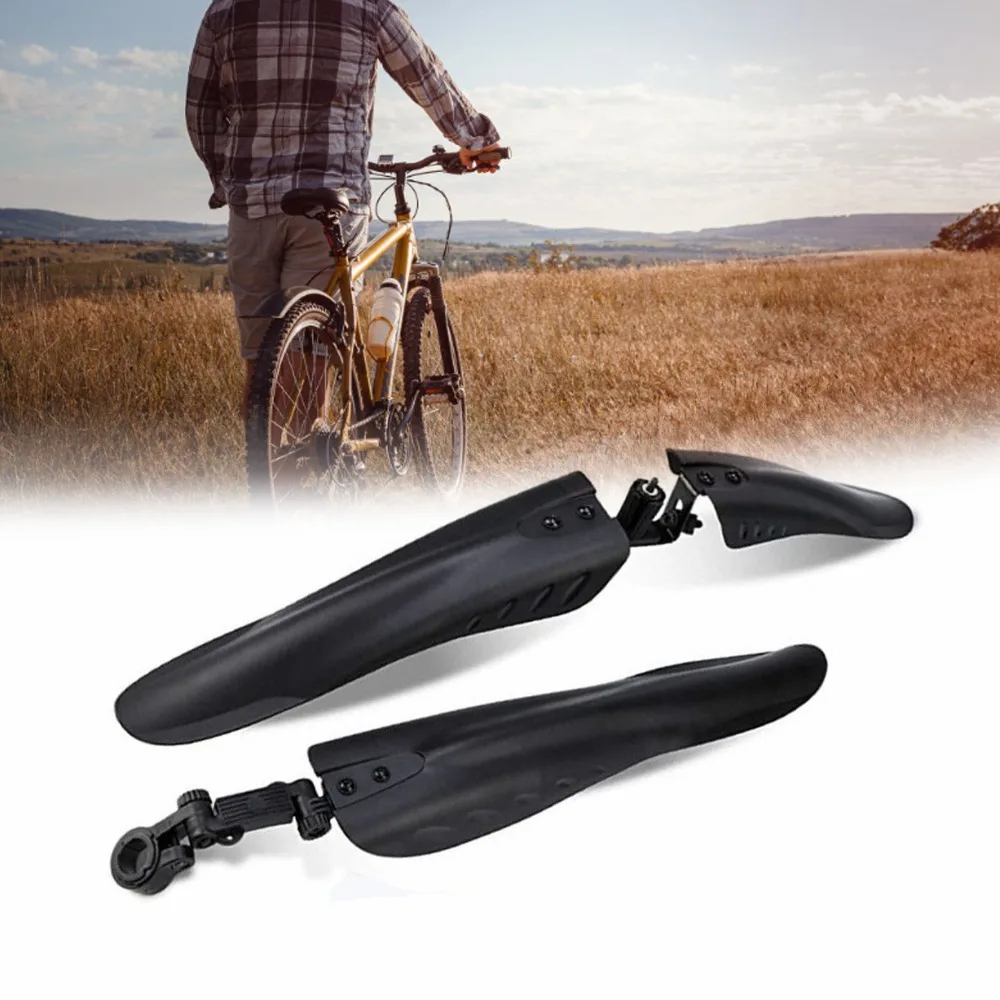Conjunto guardabarros bicicleta negros cobertura total, fácil montaje - imagen 2