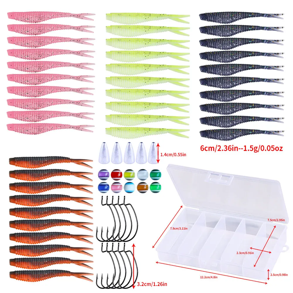 Kit completo de señuelos blandos de pesca