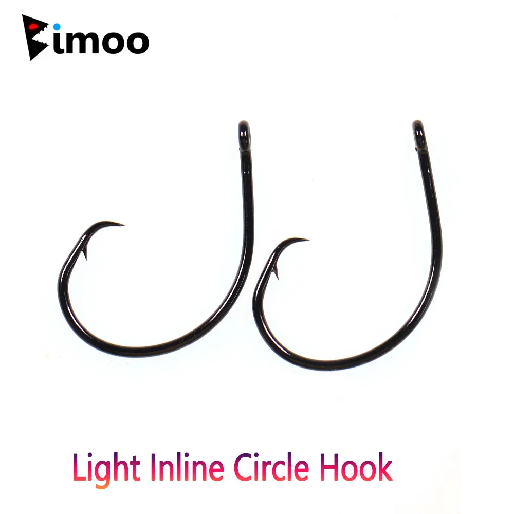 Bimoo Anzuelo círculo inline de acero para pesca en agua salada