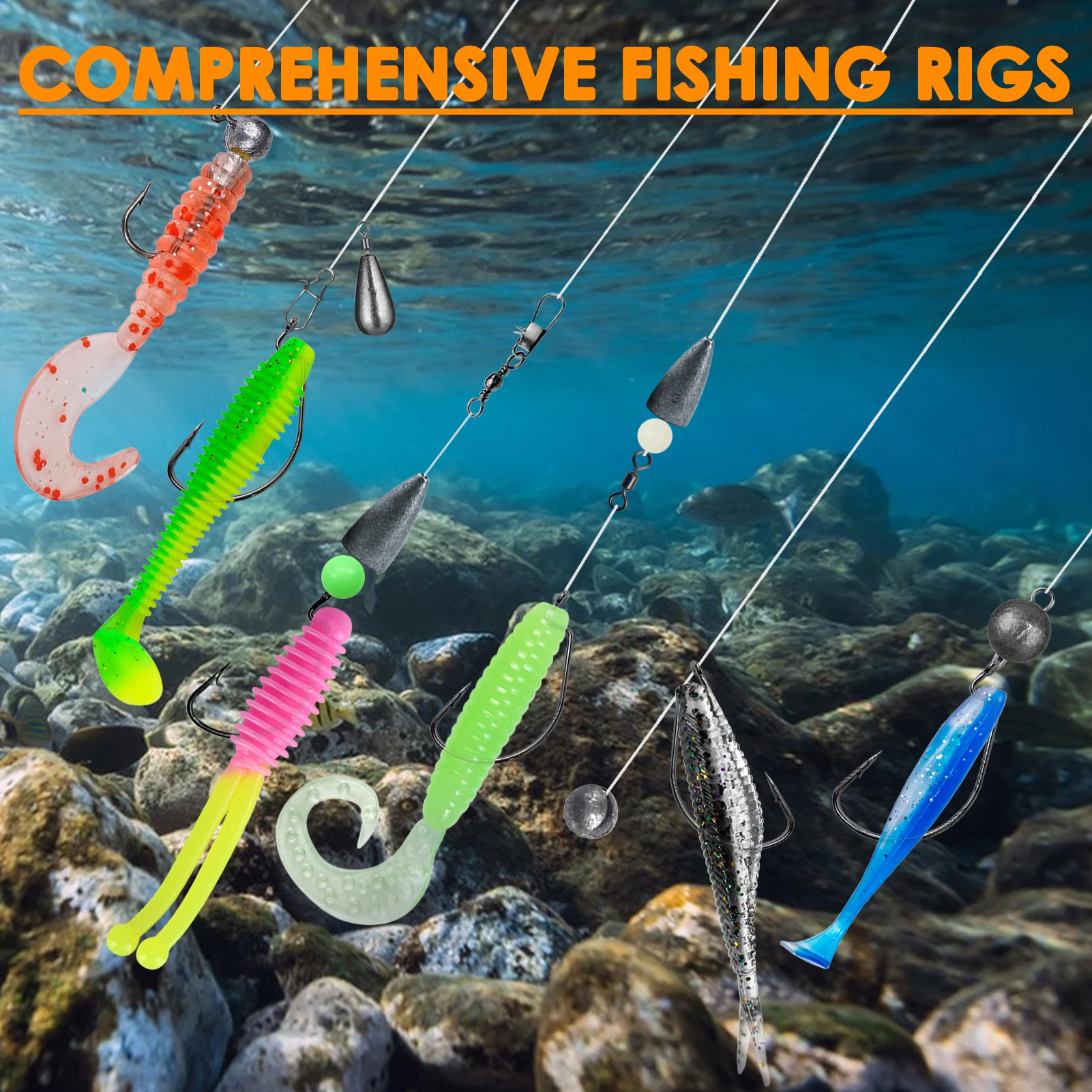 FREE FISHER Kit de plomos de pesca con anzuelos para agua salada - imagen 4
