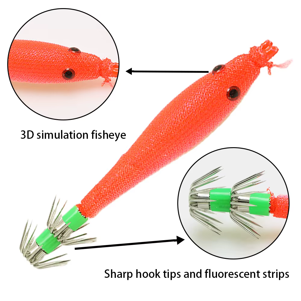 Señuelo Luminoso Vinilo estilo Camarón – Anzuelo Verde para Calamares y Pulpos - imagen 5
