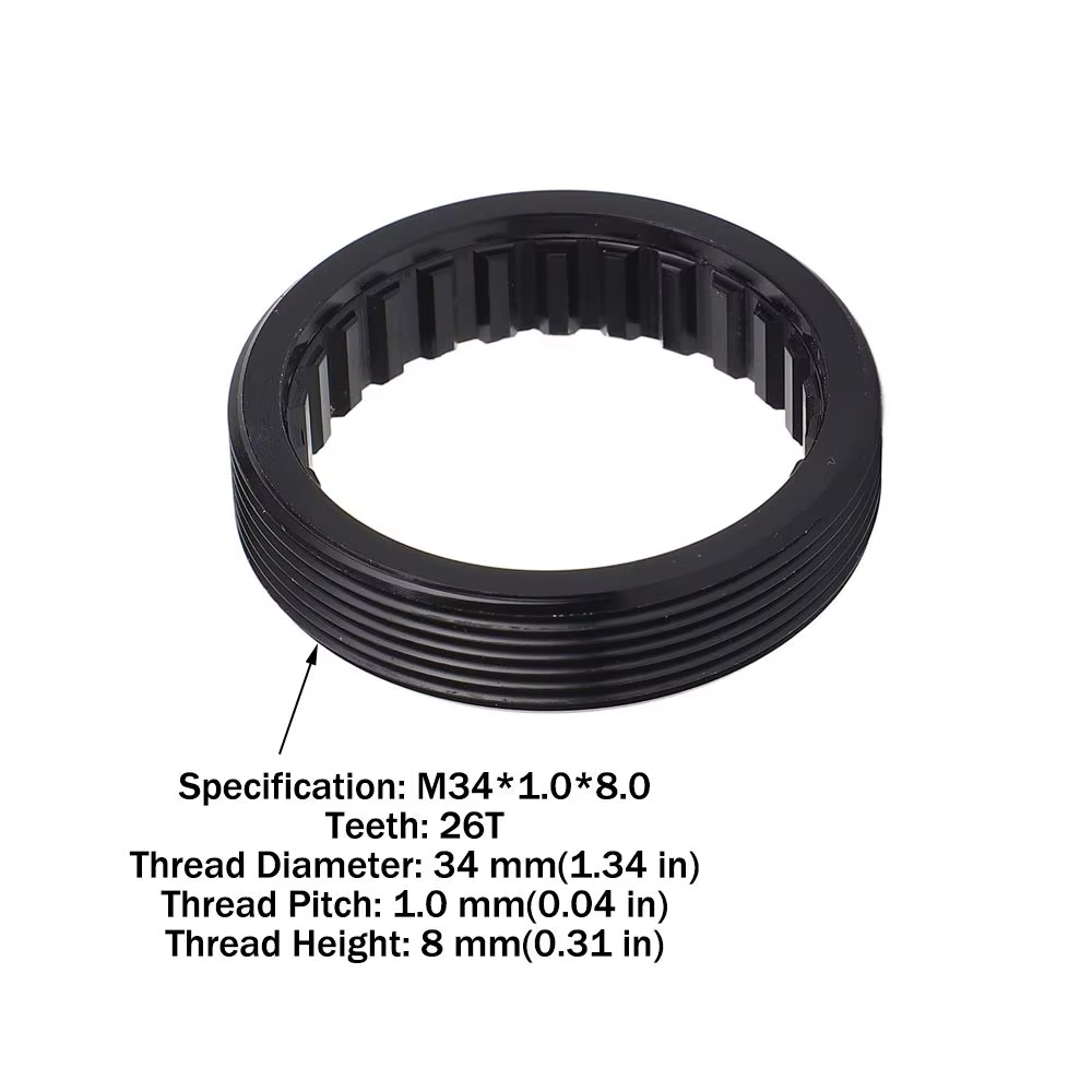 Anillo dentado negro para trinquete de bicicleta M34