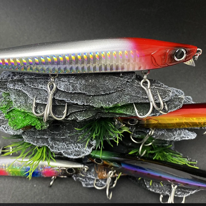 Jerkbait minnow hundido láser para pesca en agua salada
