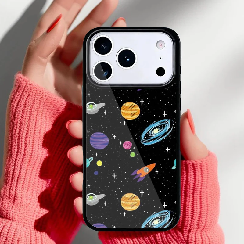Funda espacial con estilo de dibujos animados