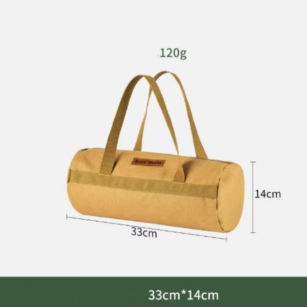 Bolsa cilíndrica de lona para transportar herramientas de camping