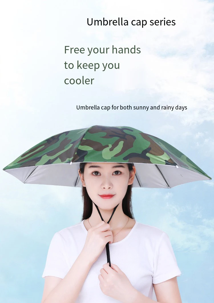Parasol impermeable plegable en uso