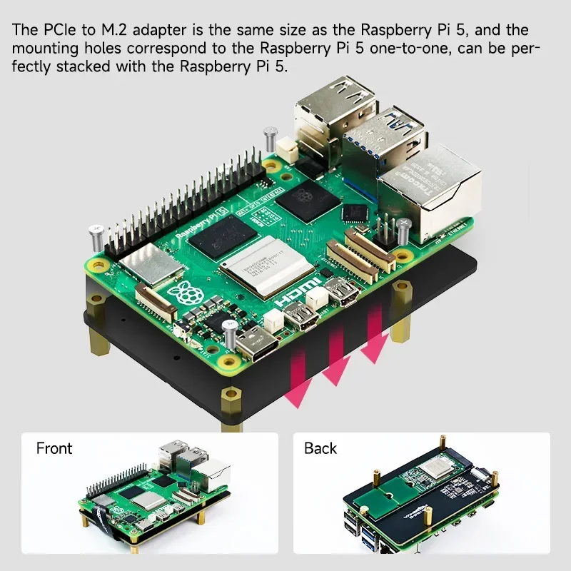 Tarjeta PCIe a M.2 NVMe SSD con disipador para Raspberry Pi - imagen 3