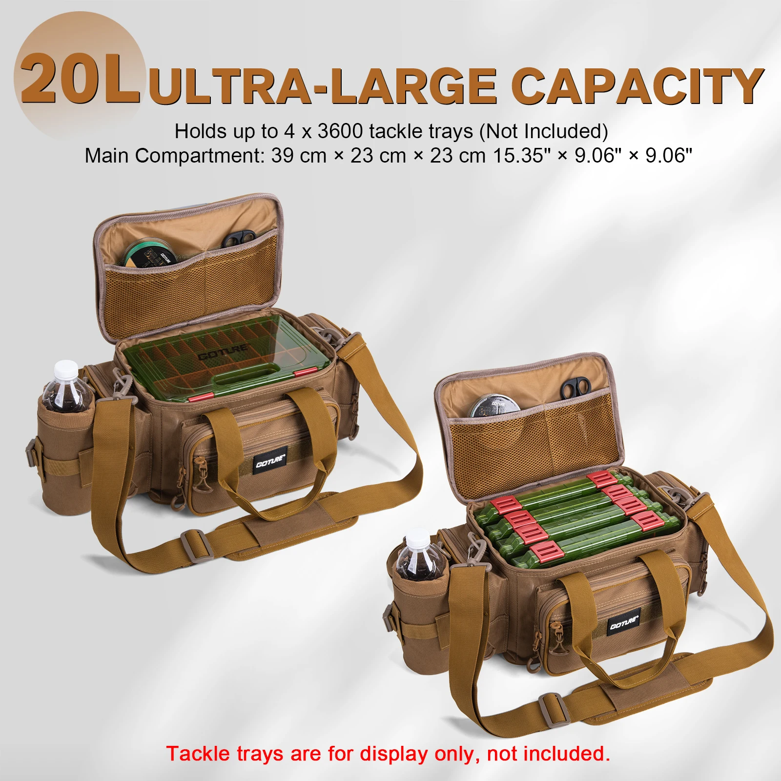 Goture Oxford 600D Bolsa de Pesca Impermeable con Soporte y Bolsillos