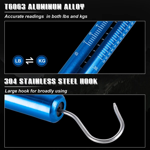 Báscula de pesca Goture: gancho con acero inoxidable y tubo aluminio - imagen 3