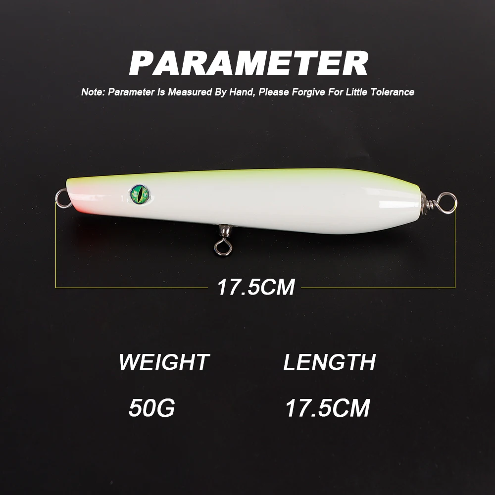 TOLU NEW Popper de madera para pesca de superficie, cebo duro