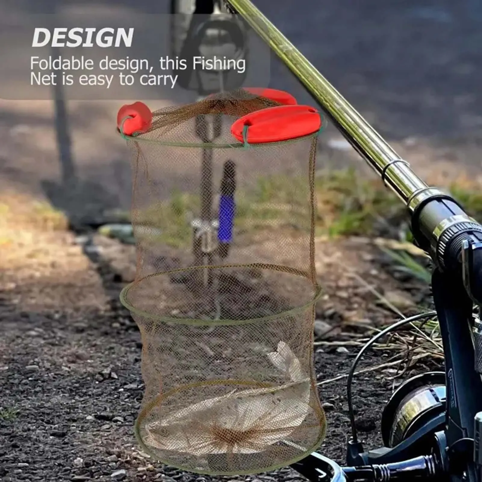 Jaula portable para camarones con red de pesca