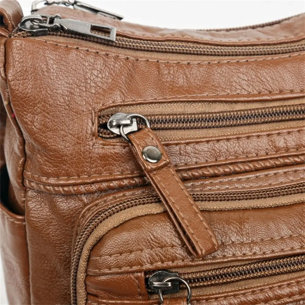 Bolso bandolera de cuero PU vintage con múltiples bolsillos - imagen 5