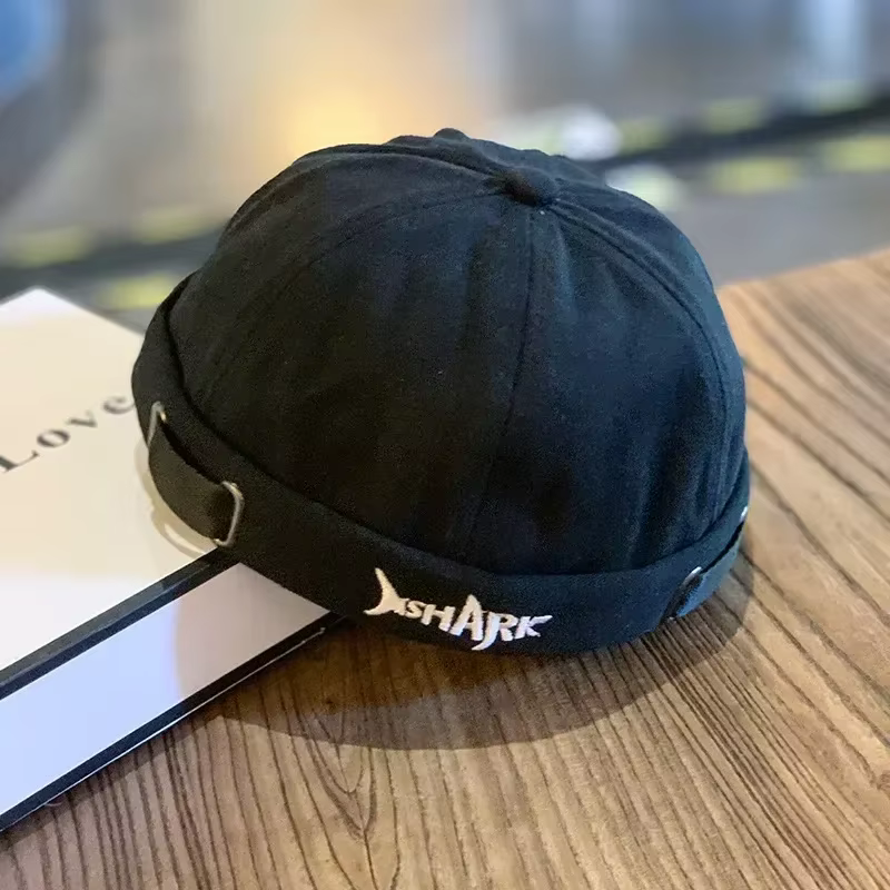 Gorro sin ala de melón algodón con bordado tiburón unisex para pesca - imagen 3