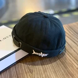 Gorro sin ala de melón algodón con bordado tiburón unisex para pesca