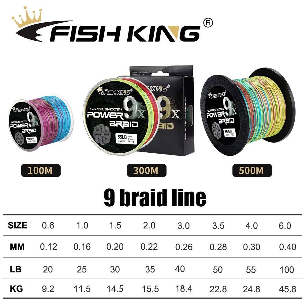Fish King Sedal Trenzado 9 Hebras para Carpa