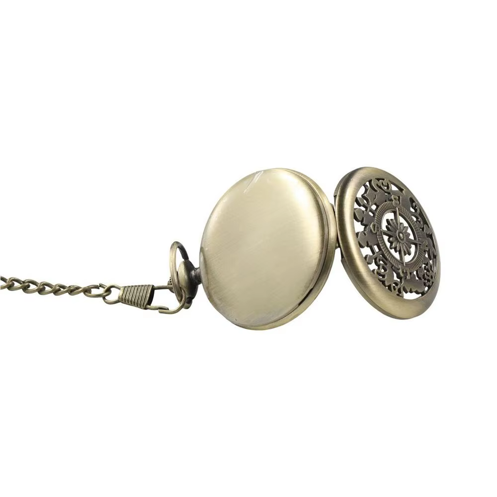 Reloj de Bolsillo con Brújula Bronce Vintage – Navegación Aire Libre - imagen 5