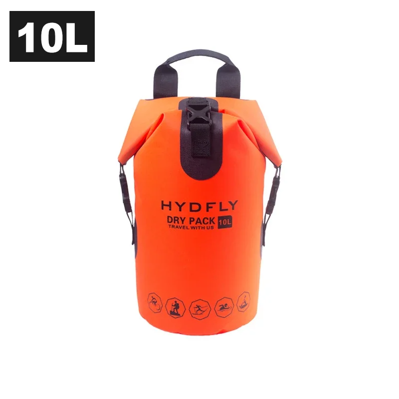 Bolsa seca impermeable de PVC abierta mostrando su interior