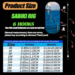 Kit Sabiki nocturno – Anzuelos de carbono con cuentas para caballa