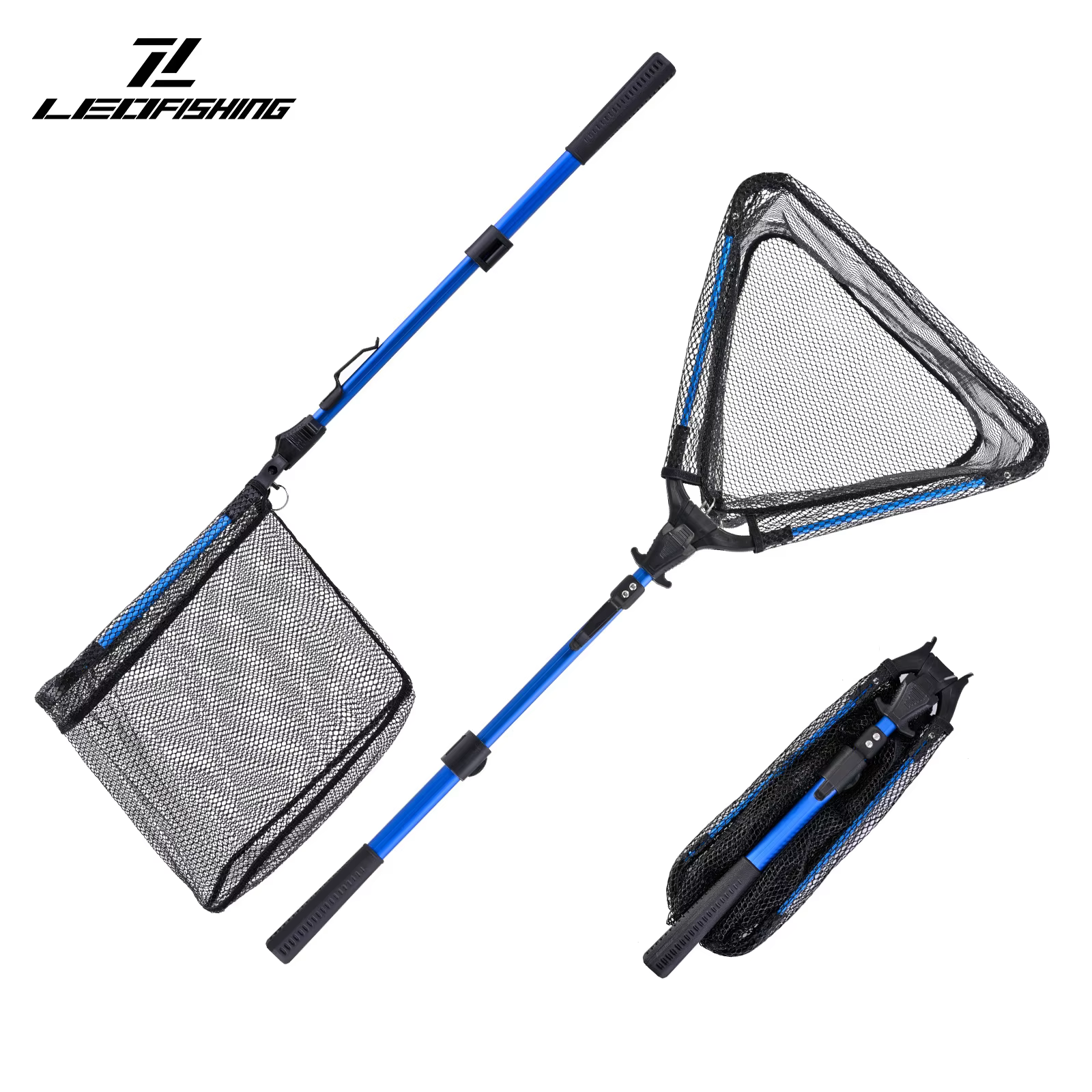Red de pesca plegable Aluminium – Caña triangular antisal