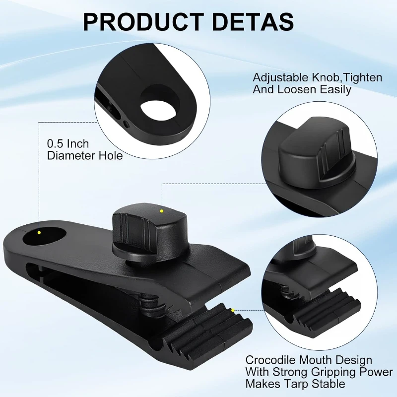 Kit accesorios para tienda de campaña: clips, sujeciones y cuerdas elásticas - imagen 3