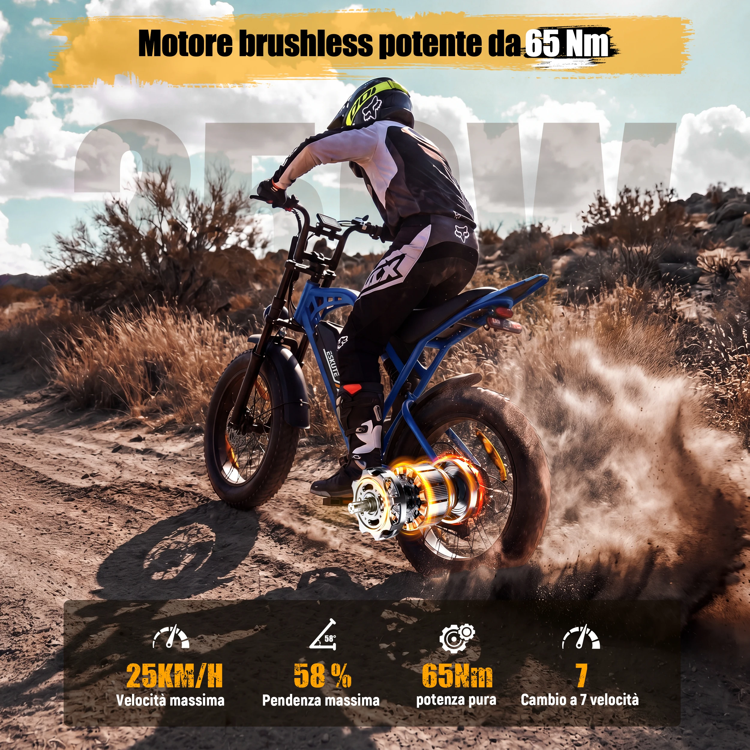Bicicleta eléctrica todoterreno con neumáticos gruesos para montaña - imagen 5