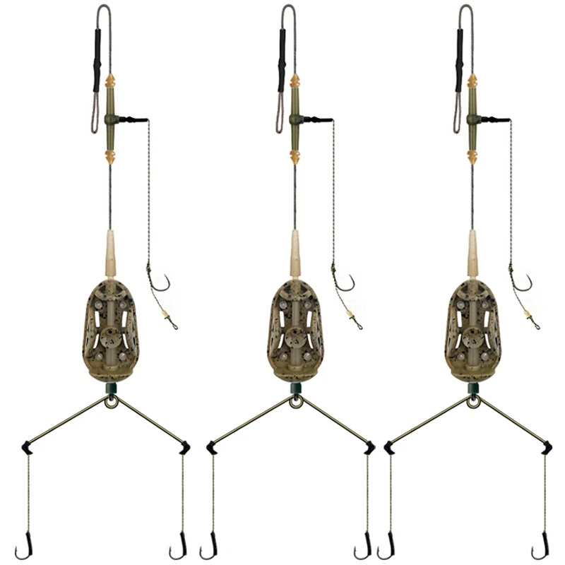 Aparejos de cabello preatados con tres ganchos y leadcore